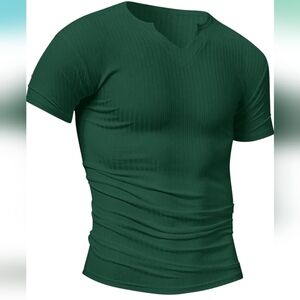 Men's Green V-Neck Shirt